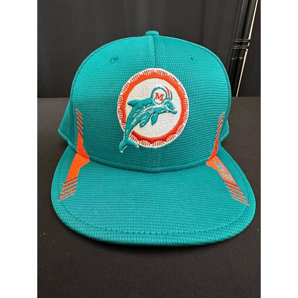 Miami Dolphins New Era NFL Football Hat Cap Sz Medium Large Teal Orange